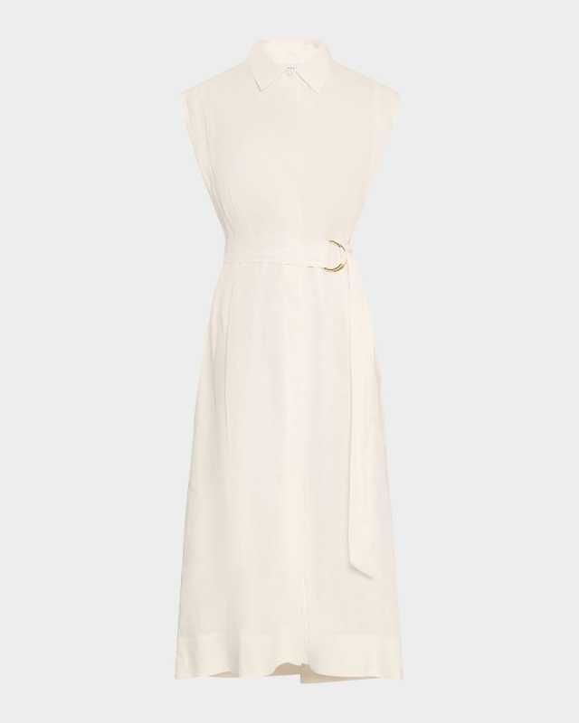 Loreta Belted Linen Shirtdress